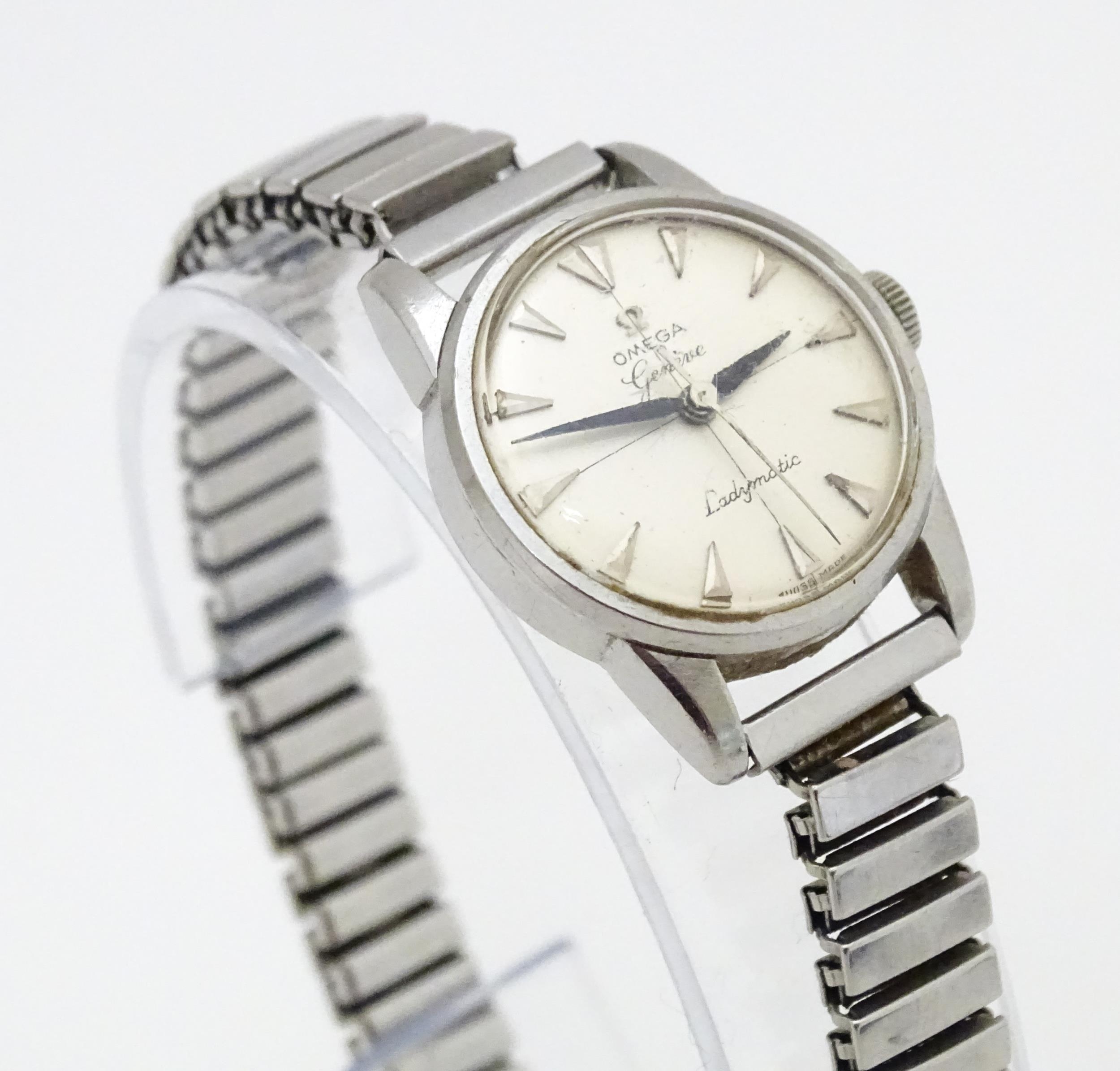 A ladies Omega Ladymatic wristwatch. Together with a quartz wrist watch, the dial signed Must de - Image 4 of 9