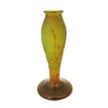 A Galle cameo glass vase with floral and foliate detail Approx 8 1/4" high Please Note - we do not