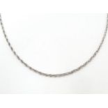 A silver chain necklace approx 30" long Please Note - we do not make reference to the condition of