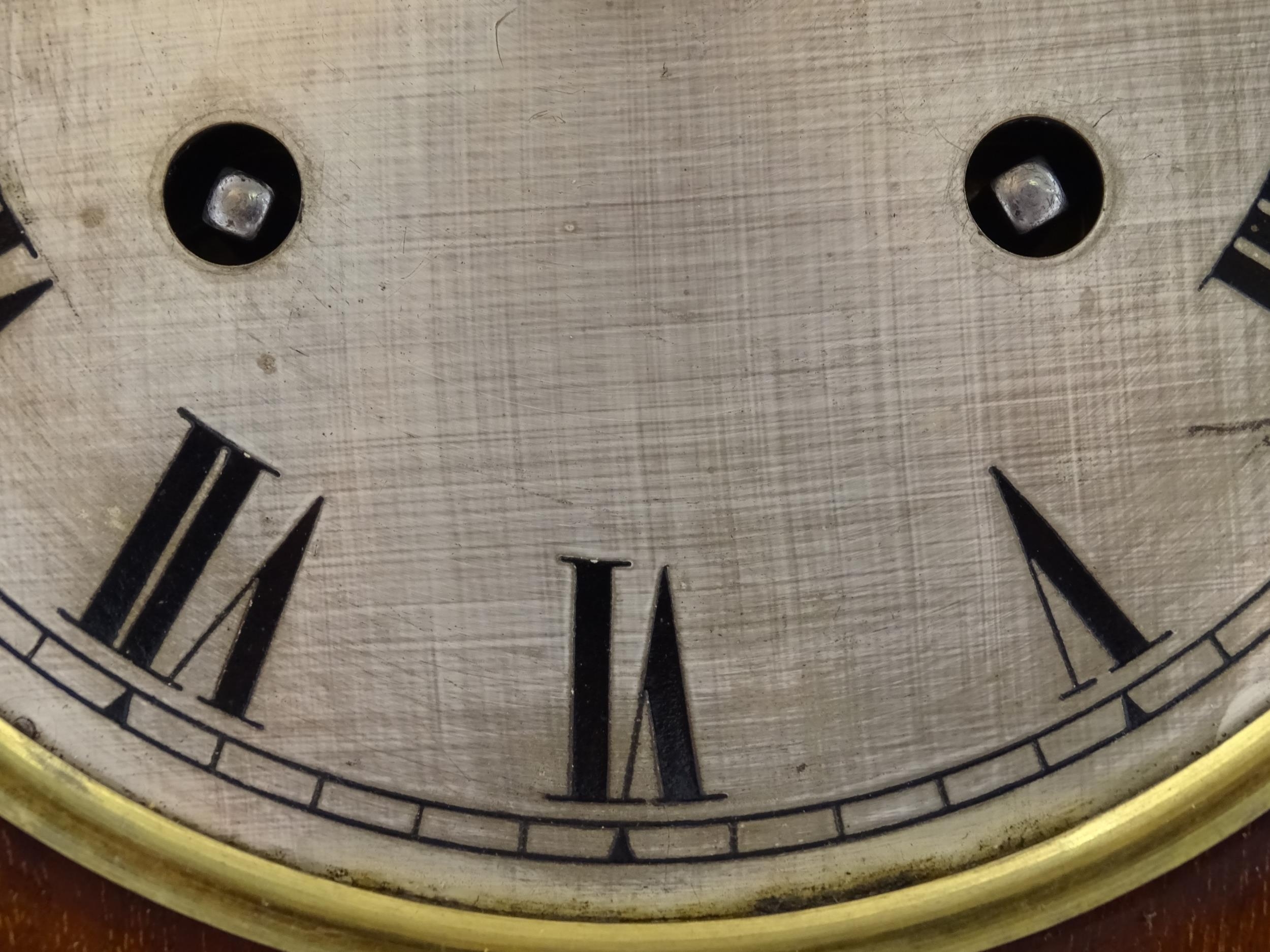 A mahogany cased mantle clock, the silvered dial with roman numerals and signed Robert Sawers - Image 6 of 11