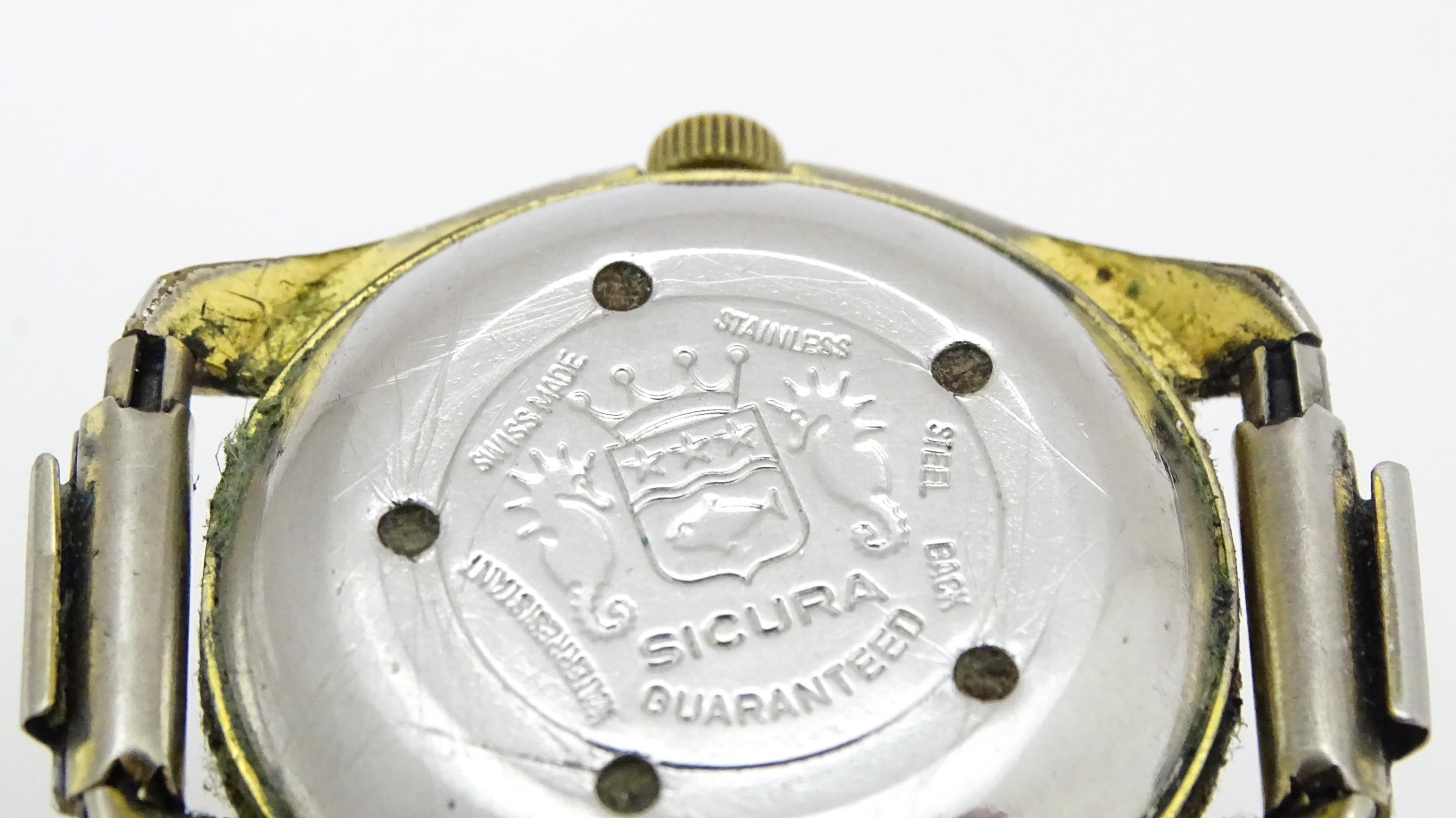 A Sicura Automatic 25 Jewels watch. 1 1/2" wide Please Note - we do not make reference to the - Image 6 of 6