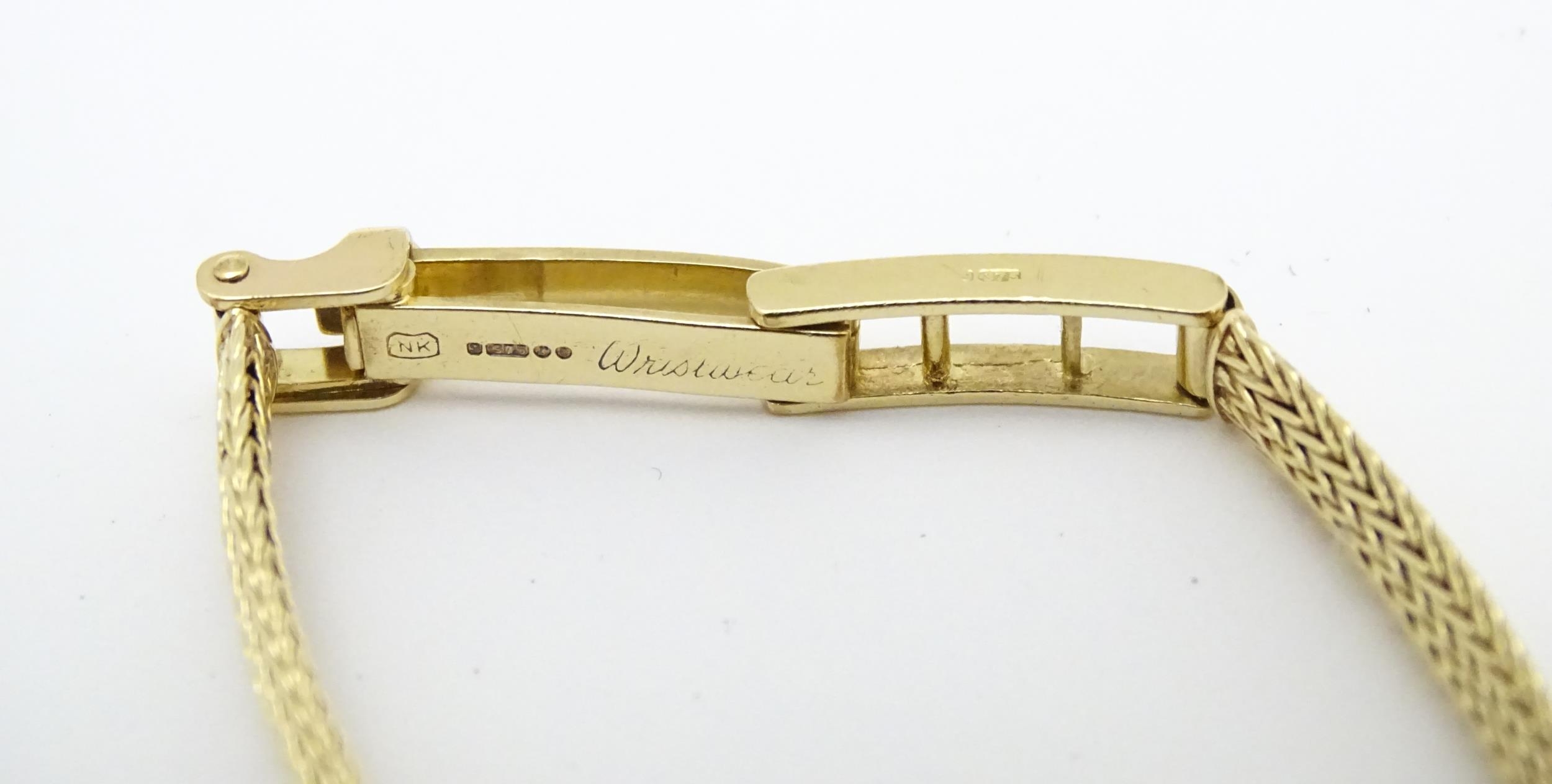 Three 9ct gold cases ladies wristwatches, to include a Hefik wrist watch with 9ct gold strap, - Image 12 of 14