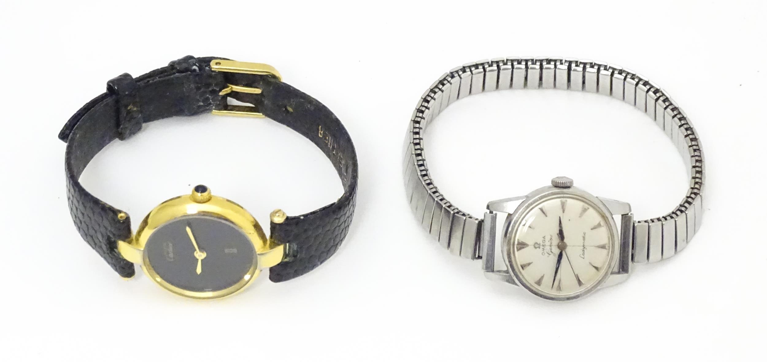 A ladies Omega Ladymatic wristwatch. Together with a quartz wrist watch, the dial signed Must de - Image 3 of 9