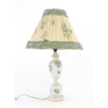 A Herend porcelain table lamp decorated in the Queen Victoria pattern, with original shade. Marked