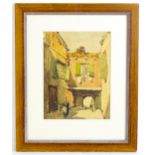 William Arthur Watkins (1885-1975), Watercolour, A Continental street scene with figures. Signed
