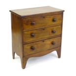 A 19thC mahogany chest of drawers of small proportions, with a rectangular top above four long