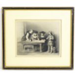 After Sir David Wilkie (1785-1841), 19th century, Lithograph, Columbus at the Convent of La