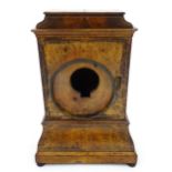 A 19thC burr walnut veneered clock case with brass stringing Approx 15 1/4" high Please Note - we do