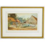 Alice Maria Whymper, Early 20th century, Watercolour, Farm buildings and flower garden of Pound