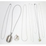 A quantity of assorted silver jewellery to include a pendant locket, St Christopher pendant, Virgo