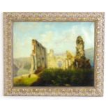 19th century, Oil on canvas, Priory ruins. Approx. 13 3/4" x 17" Please Note - we do not make