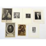 A quantity of assorted 18th century and later portrait engravings to include a portrait of