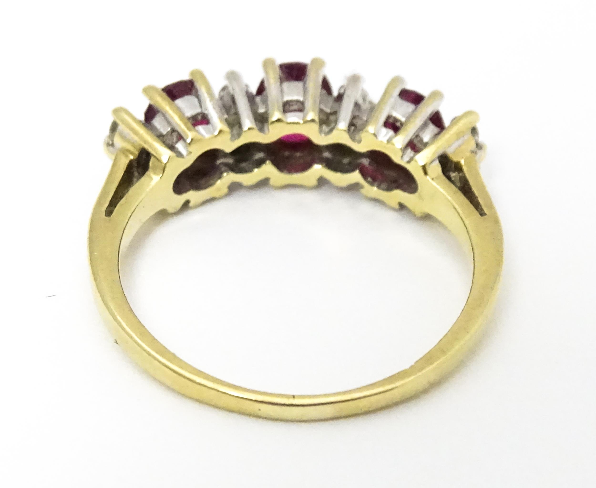 A 9ct gold ring set with rubies and diamonds. Ring size approx K 1/2 Please Note - we do not make - Image 5 of 8