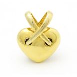 A 18ct gold pendant of heart form. Approx. 1" long Please Note - we do not make reference to the