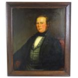19th century, Oil on canvas, A portrait of a seated gentleman. Approx. 29 3/4" x 24 3/4" Please Note