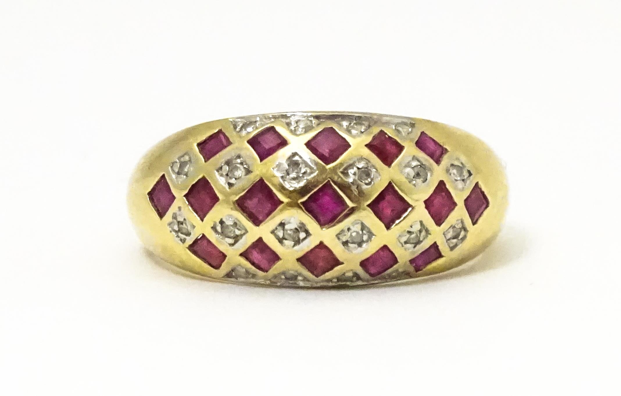 A 9ct gold ring set with rubies and diamonds. Ring size approx L 1/2 Please Note - we do not make - Image 6 of 7