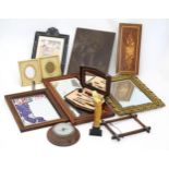 A quantity of assorted miscellaneous items to include to include mirrors, frames, manicure set,