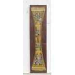 A framed maniple style textile with floral and wheat detail. Approx. 34 1/4" long Please Note - we