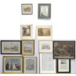 A quantity of assorted 18thC and later prints and engravings to include Anne Hathaway's Cottage