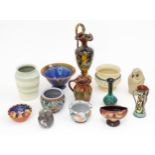 A quantity of assorted studio pottery wares to include examples by Watcombe, Dunmore, Ewenny, Jackie