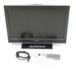 A Sony Bravia 32" TV/television, with remote, manual and power cable (4) Please Note - we do not