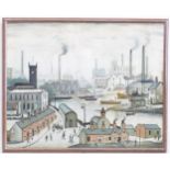 After Laurence Stephen Lowry (1887-1976), 20th century, Colour lithograph, Canal and Factories.