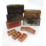 A quantity of commemorative bricks, some marked Calvert - London Brick Co. Smallest approx 4 1/2"