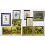 A quantity of assorted prints to include examples after Pieter Brueghel the Elder, Village