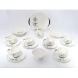 A quantity of Royal Doulton coffee wares in the Bamboo pattern to include cups, saucers, milk jug,