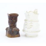 A Victorian treacle glazed character jug modelled as the bust of the Duke of Wellington. Together