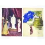 Two Theatrical watercolours depicting scenes from A Winter's Tale and Romeo and Juliet. One dated