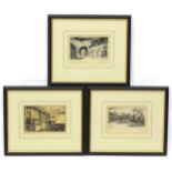 George Huardel-Bly, 19th century, Etchings, Two views of Rye comprising Landgate and Courtyard of