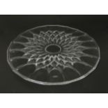 A glass dish by Val St Lambert. 12" diameter Please Note - we do not make reference to the condition