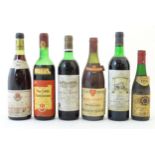Six bottles of red wine, comprising a 73cl bottle of Chateau Beau-Site Saint Estephe Gironde 1975