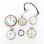 A quantity of assorted pocket watches etc. to include examples by Ingersoll, Smiths etc and a