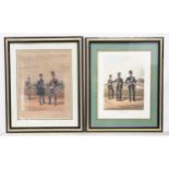 Militaria : two prints from R. Ackerman's Costumes of the British Army, depicting Victorian soldiers