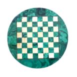 A malachite chess board Please Note - we do not make reference to the condition of lots within