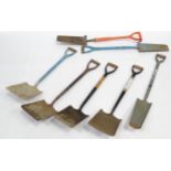 Tools: four shovels accompanied by three chads, the largest approx 43 1/2" tall (7) Please Note - we