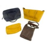 Vintage fashion: Four leather handbags to include a mustard coloured Louenhide handbag measuring