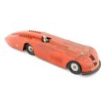 Toy: An early 20thC American Kingsbury scale model clockwork race car Sunbeam with Dunlop Cord