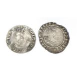 Coins: Two hammered silver coins, comprising a James I coin and a Mary I coin (2) Please Note - we