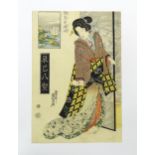 After Keisai / Ikeda Eisen (1790-1848), Japanese School, Woodblock print, A portrait of a Geisha