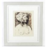 Eric James Mellon (1925-2014), Lithograph, A portrait of a seated nude. Signed and dated 1968 in