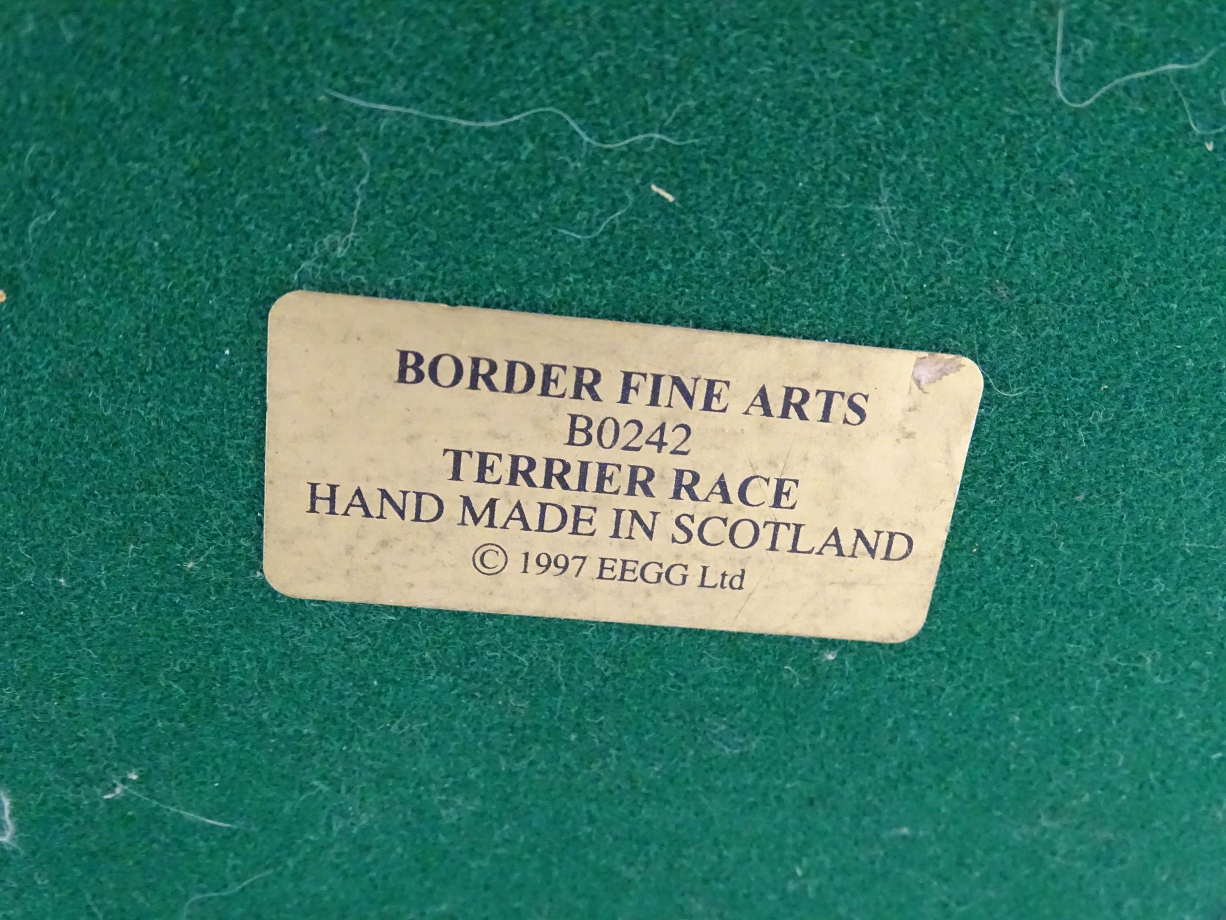 A Border Fine Arts model Terrier Race, by Margaret Turner, model no. B0242. Within a glazed case. - Image 4 of 8