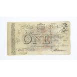 A Bath Bank (Cavanagh, Browne, Bayley & Browne) One Pound note, serial number F8178, variously