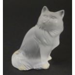 A Lalique model of seated Heggie cat. Approx 3 1/4" high Please Note - we do not make reference to