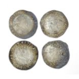 Coins: Four hammered silver coins to include James I and Charles I examples (4) Please Note - we