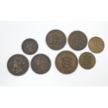 Coins: Eight 19thC Channel Island coins to include examples for Jersey and Guernsey (8) Please