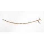 A 9ct gold graduated link watch chain. Please Note - we do not make reference to the condition of