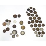 Coins: A quantity of assorted 18thC and later French coins to include some silver examples (